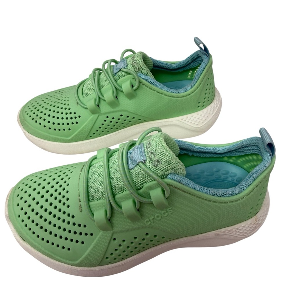 CROCS LiteRide Pacer Kids Size 11 Mint Green Slip On Sneakers Shoes